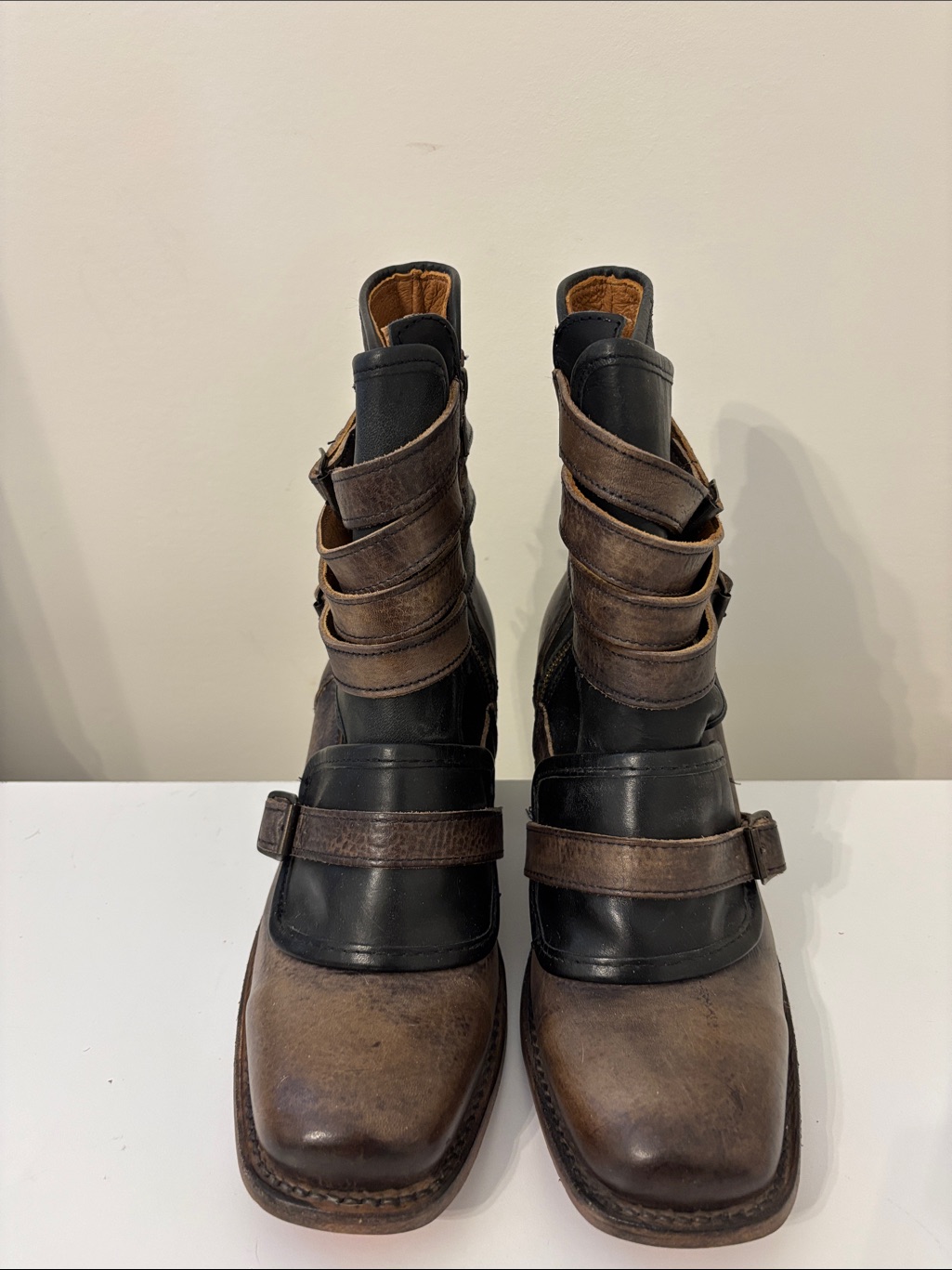 Freebird By Steven Brown And Black Strap Ankle Boots